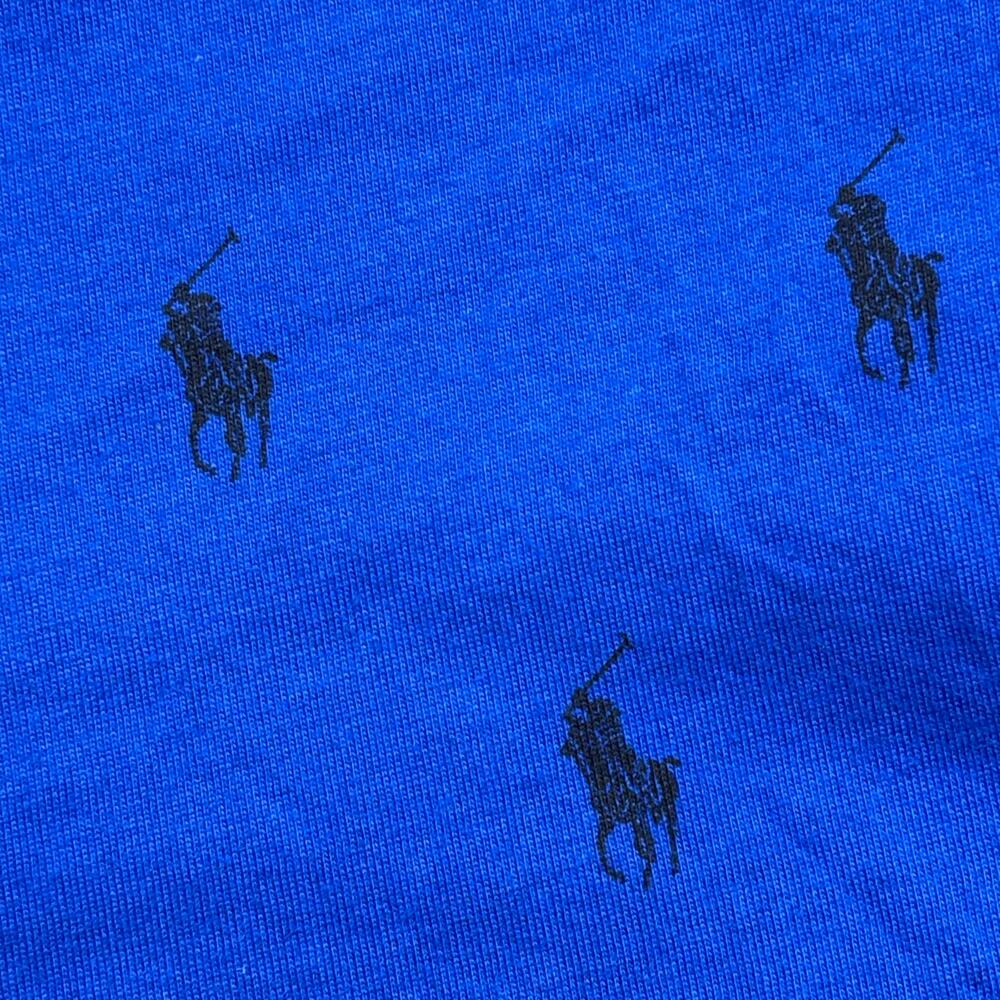 Polo Ralph Lauren Jogger Mens XL Blue Allover Pony Logo Pajama Pants Cotton NEW - Picture 5 of 10